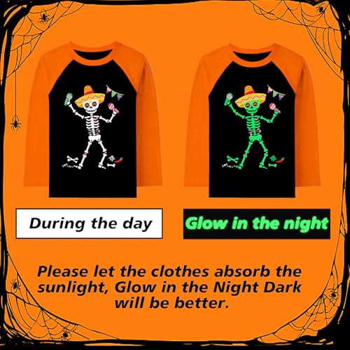 Mummy Halloween Shirt Boys Glow-in-the-Dark Sweatshirt Kids Pumpkin Fall Holiday Tee Toddler Puppy Dog Graphic Raglan Top3