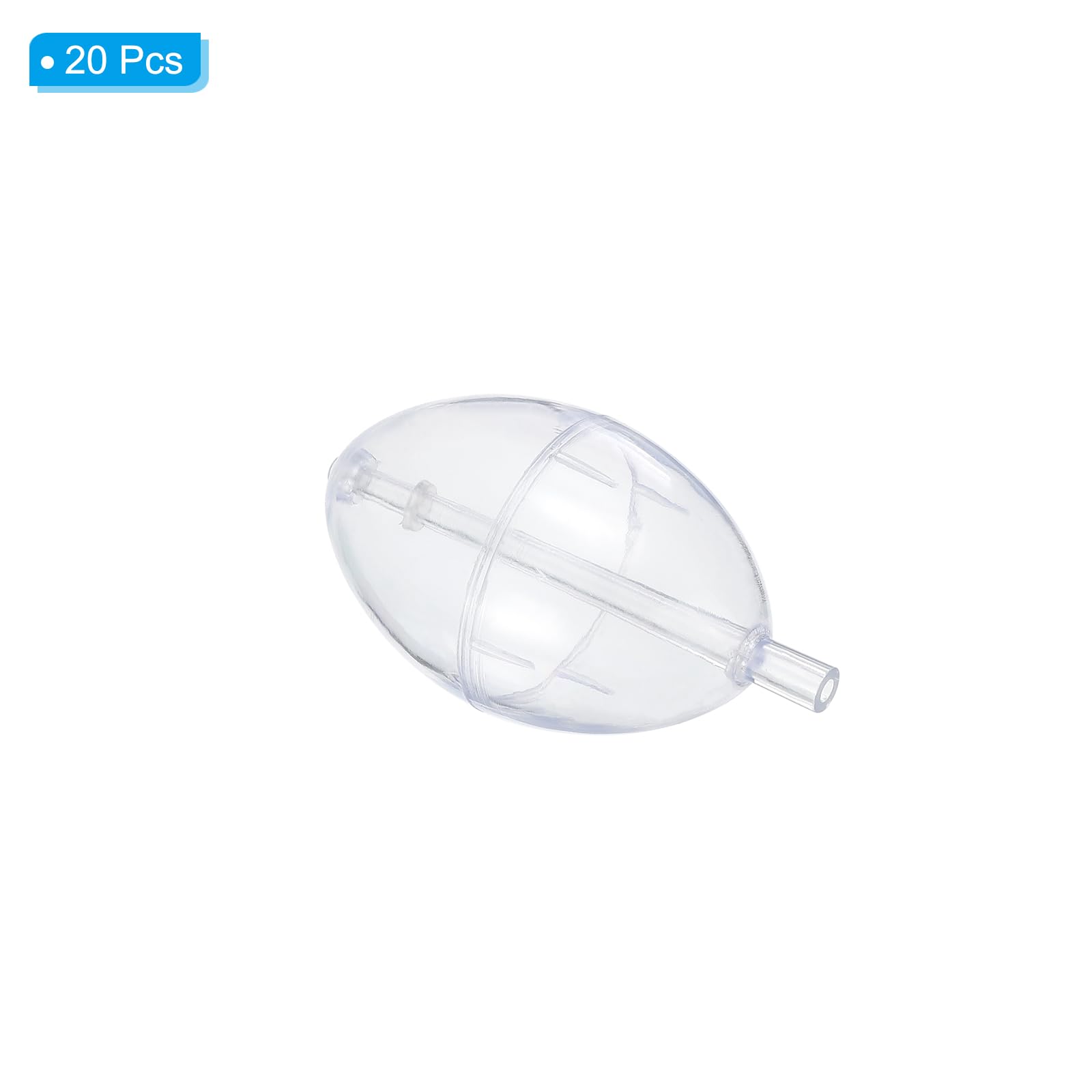 PATIKIL Pesca Agua 3 Pulgadas Transparentes Deslizantes 20 Unidades|Flotadores De Ovalados De ABS para Dulce Y Salada