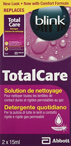 AMO blink TotalCare Reiniger – Reinigungslösung zur täglichen Oberflächenreinigung von harten Kontaktlinsen – 2 x 15 ml