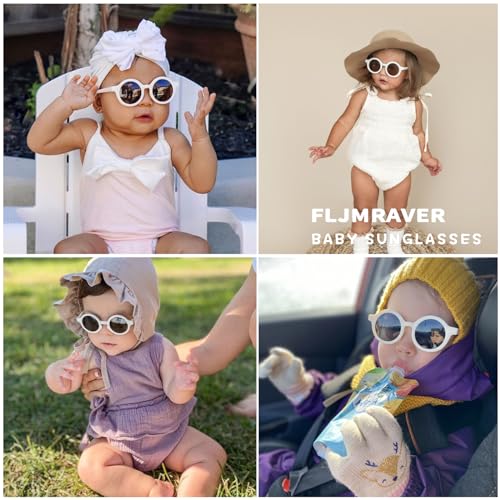 Baby Polarized Round Sunglasses Flexible Rubber with Strap for Toddler Newborn Infant Ages 0-24 Months2