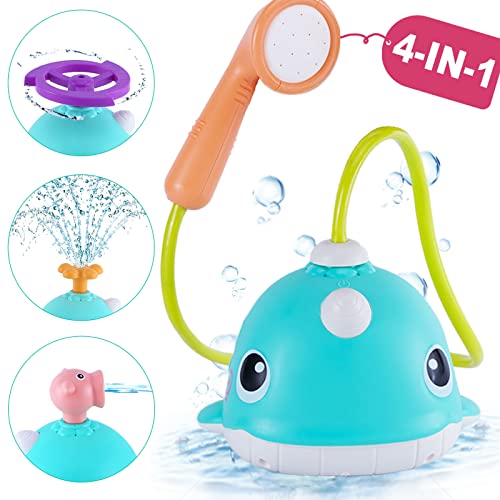 Image of Bath Toys for Toddlers 1-3, Baby Toys 12-18 Months, Mold Free Whale Water Spraying Bath Toy with Sprinklers & Shower Head, Bathtub Pool Bathroom Shower Toy Gifts for Toddler Infant Kids Boy Girls