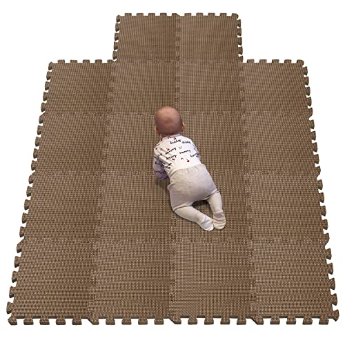 Image of YIMINYUER® 18 Tiles (30cm×30cm×1cm Each Tile) Baby Soft Puzzle Play Mats, Kids Thick EVA Foam Floor, Toddlers & Children's Soft Interlocking Mat R06G301018
