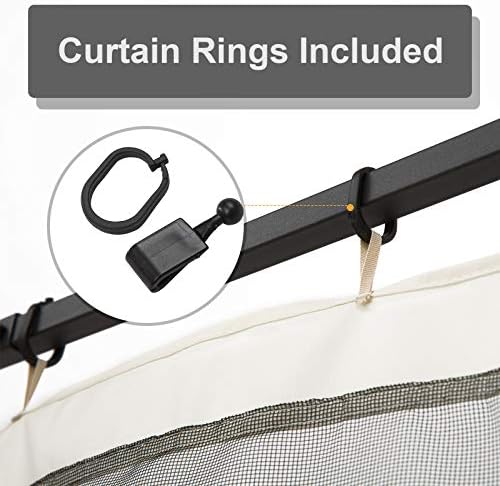 Outsunny 302 x 207cm Universal Replacement Mesh Sidewall Netting for Patio Gazebos and Canopy Tents with Zippers 3M Gazebo, (Sidewall Only) Beige
