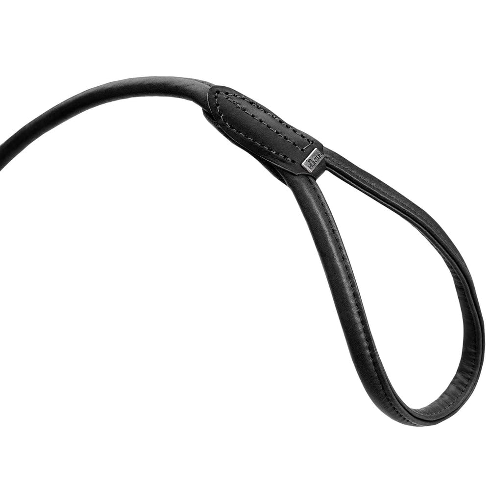 HUNTER Retriever Lead Round & Soft Canadian UP Colour: Black, Soft Leather, Hand Strap, Stop Ring, Rounded, Sustainable - Image 3