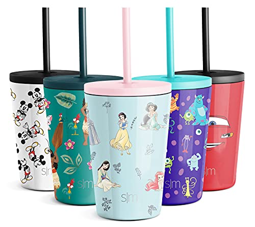Simple Modern Disney Princesses Toddler Cup with Lid and Straw | Reusable Insulated Stainless Steel Kids Tumbler | Classic Collection | 12oz, Princesses Royal Beauty