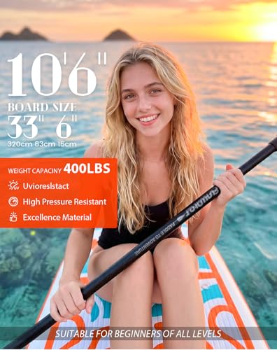 Image of FunWater Inflatable Ultra-Light Stand Up Paddle Board for All Skill Levels with Premium SUP Paddleboard Accessories,Non-Slip Comfort Deck for Youth & Adults