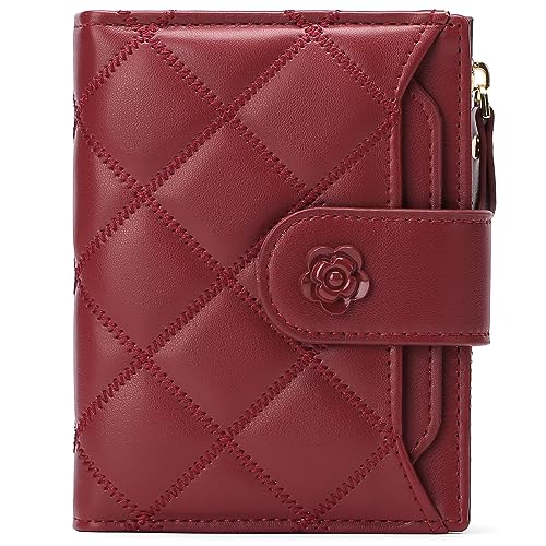 Image of RNIEGA Small Wallets for Women Leather Bifold Wallet Women RFID Blocking Purse Credit Card Holder with 15 Card Slots and ID Window Coin Pocket