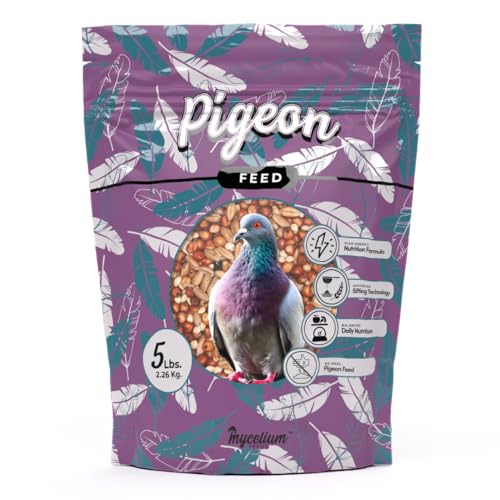 Mycelium Organic Pigeon Food (5 LB Bag) | Complete Wild Bird Food for Energy & Daily Nutrition | Natural Seed Blend for Ground Feeders | Non-GMO, No Fillers or Additives, Made in USA