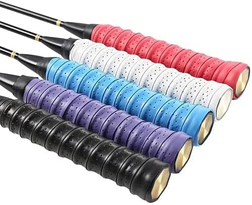 pengxiaomei 5 Pcs Racquet Grip, Super Absorbent Badminton Racket Grip Anti Slip Racket Tennis Overgrip, 5 Color