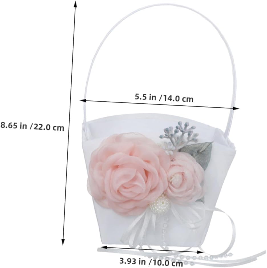 Wedding Flower Basket Handheld Bride Petal Basket for Wedding Party and Ceremony Supplies