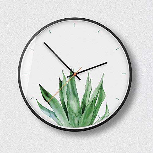 YJT.gz Cactu Picture Style Concise Muffler Silent and Tick Free 12.0 Inches with Large Dial, Quartz Clock for Living Room/Office Batteries (Color: A)