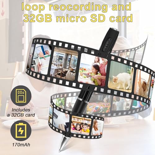 Image of securinnov 1080P Full HD Spy Pen Camera | Invisible Lens for Secret Evidence & Operations | Professional Hidden Video & Audio Recorder for Home Office & Meetings | Indoor Outdoor Usage
