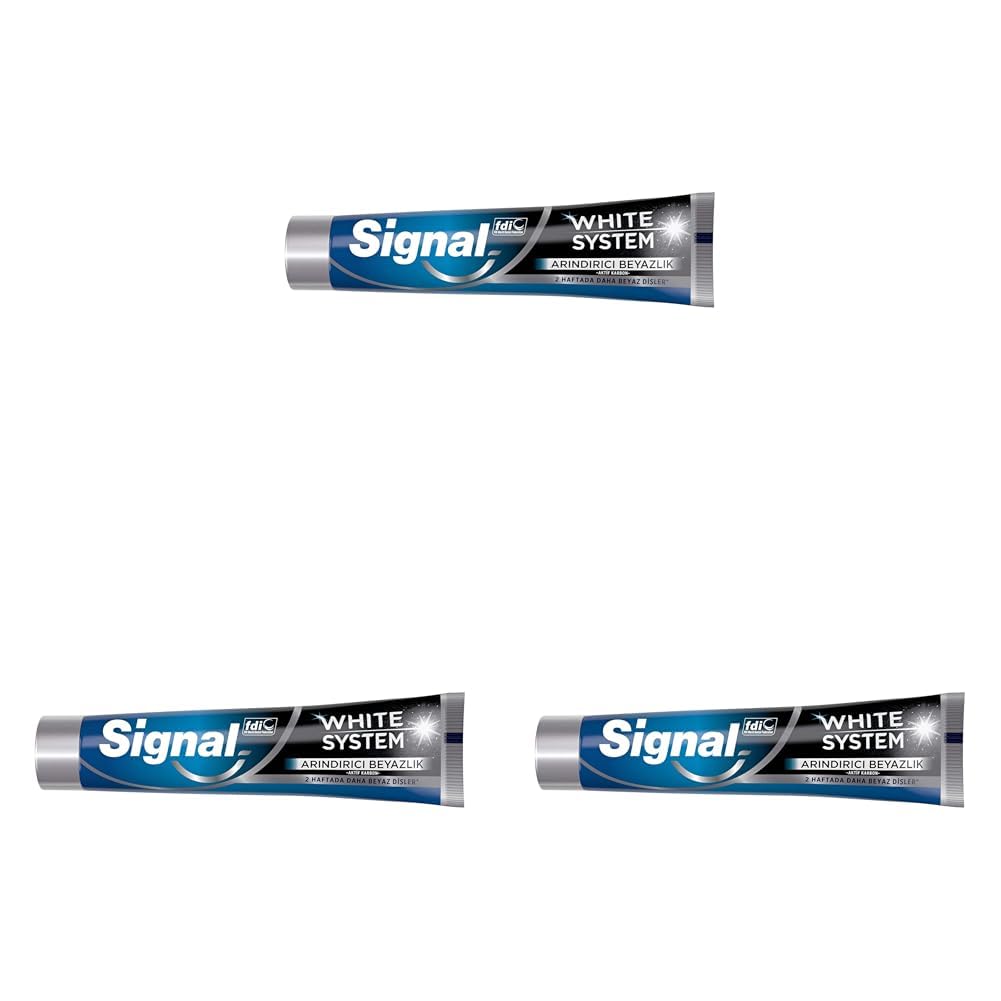 Signal White System Diş Macunu Arındırıcı Beyazlık Aktif Karbon 75 ml (3 paketi)
