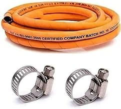 BLACK LIGER ISI Marked suraksha Reinforced Steel Wire LPG Gas Stove Pipe Hose Tube in Kitchen (2 metres, Orange)