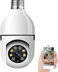 Câmera de Segurança IP Wifi Externa Lâmpada 360 Sem Fio Infravermelho Panorâmica Giratória 1080P Full HD Visão Noturna Resistente a Àgua com Rastreamento Automático TAMO