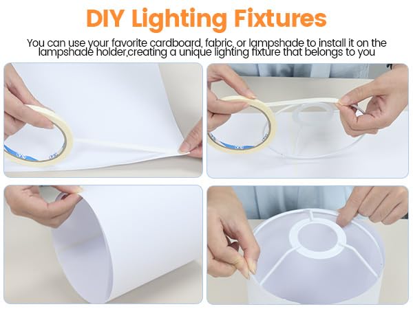 Image of KUMGROT Lamp Shade Ring Set Strong Iron White Lamp Shade Adapter Ring Holder for Desk Wall Lamps Frames European Style 5.9 Inch Diameter 2 Pcs