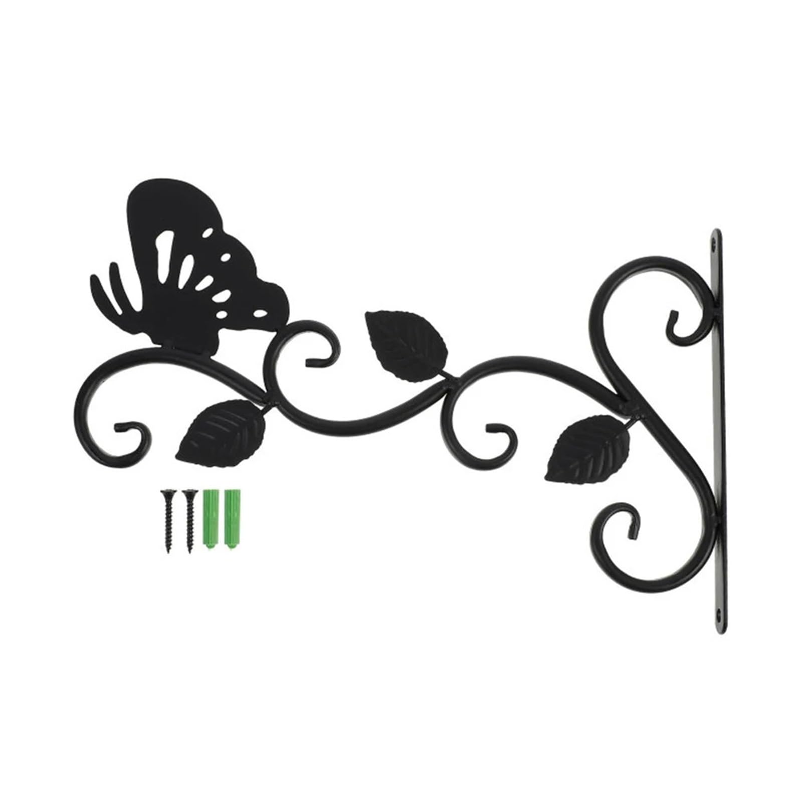 2 supporti for cestini sospesi, da parete, in metallo, for appendere mangiatoie for uccelli, for fiori Per Vasi Sospesi(Black C)