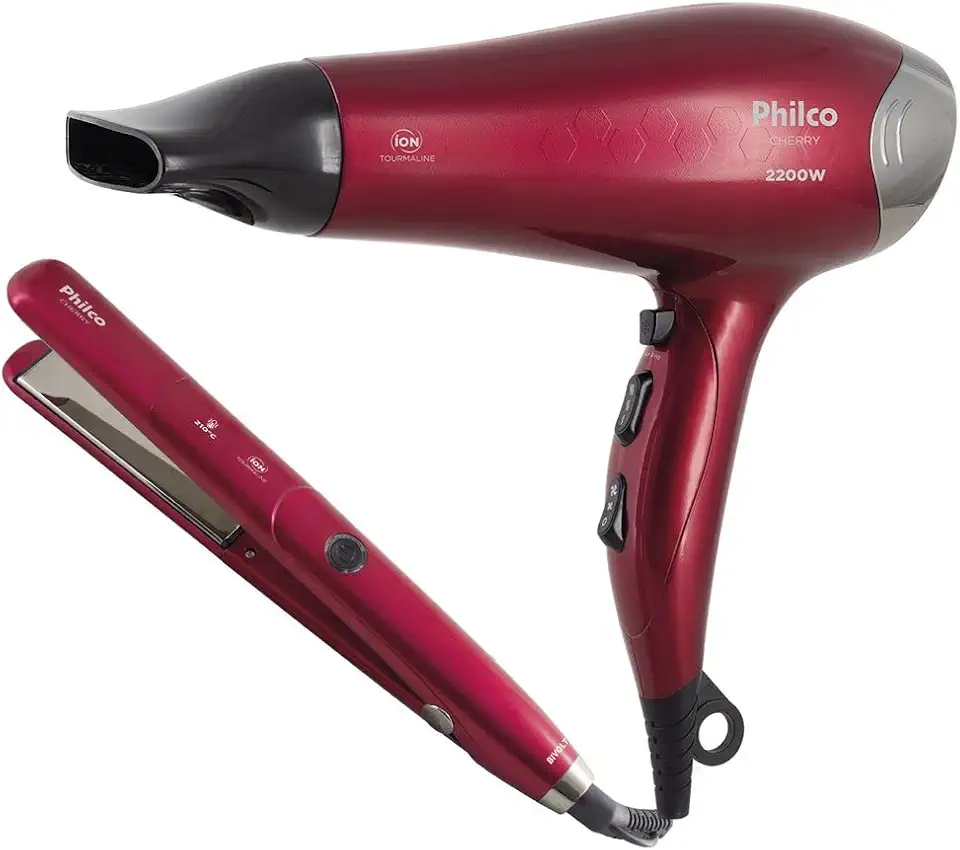 Kit Secador e Prancha Philco PKT3250 Cherry 220V