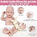 Vollence 14 inch Full Body Silicone Baby Doll That Look Real Boy,Reborn Real Lifelike Newborn Realistic Baby Doll with Feeding Accessories - Boy
