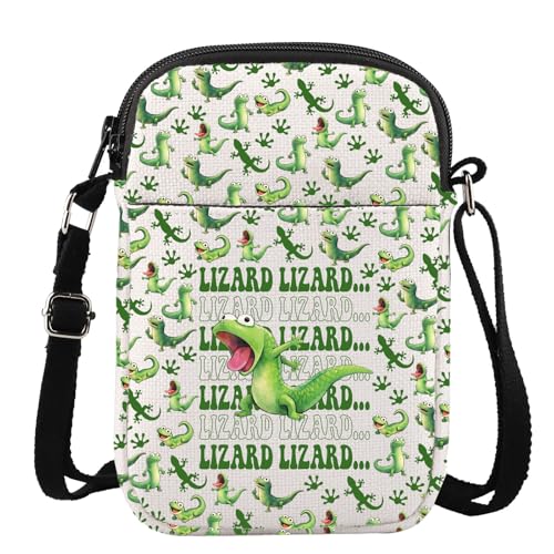 Sac à bandoulière lézard motif gecko de dessin animé vert