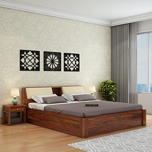 Buy Woodlab Furniture Solid Sheesham Wood Bed with Hydraulic Storage