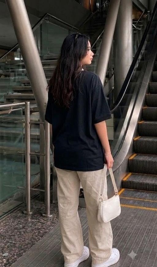 Image of Women Oversized V Neck T-Shirt | Number Graphic Printed Casual Tee | Cotton Blend Y2K Street Fashion Top