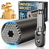 Stocking Stuffers for Men Adults Tools, Super Universal Socket Gifts for Men Grip Socket Set with Power Drill Adapter, Cool Gadgets Christmas Gift for Dad Men Husband Boyfriend Him Who Have Everything