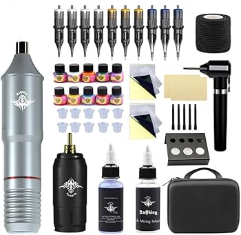 Amazon | JXS-SSXワイヤレスタトゥーマシンロータリーペンキット10本