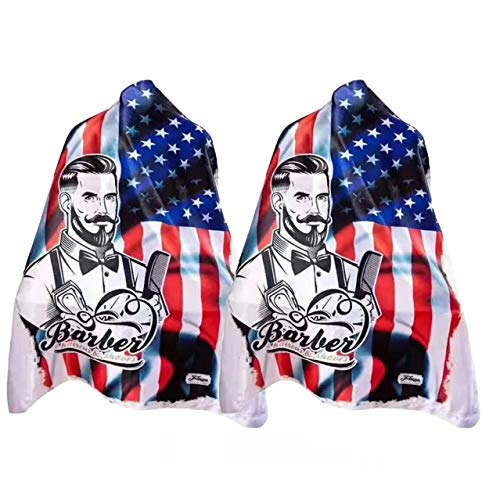 Fraleadam Professional Home Use Barber Cape 2-Pack, Nylon Salon Barber Supplies for Men Professional, Salon Haircut Cape, Hair Cape for Haircuts Barber Cover for Men
