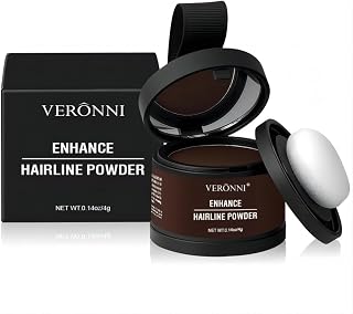 Hairline Powder Root Touch Up Hair Color, Instant Hairline Powder for Thinning Areas and Gray Hair Coverage, Natural and Non-greasy Root Cover up for Women and Men (Dark Brown, 06)