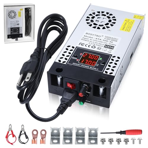 Upgraded AC to DC Converter 5V 12V 24V 30V DC Power Supply Adjustable 0-30V 0-17A 500W Switching Power Supply for Led Strip, Motor Pump, CCTV, 3D Printer, Lab Computer
