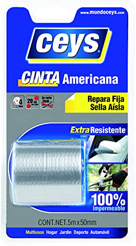 Ceys - Tackceys - Cinta Americana Plata - Blister 5M X 50, Azul, 0