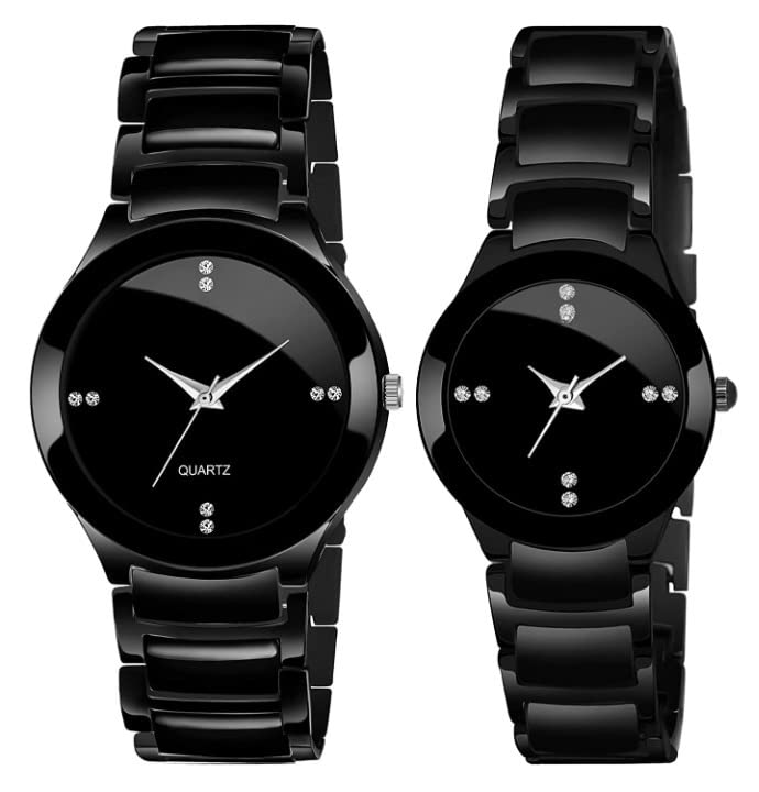 Jonicy Analog Silver Dial Mens, Women Watch (Black Couple) (B0BWW8SFNQ) Amazon Price History, Amazon Price Tracker