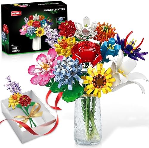Building a Brick Flower Bed: 5 Surprising Products You'll Love 4 12 Artificial Flower Bouquet Building Blocks Set for Girls Home Decoration & Display, Bouquet Botanicals Collection Birthday Gift for Her Wife Women Girls Adults Flower Lovers, 1064 Pcs