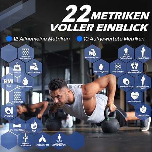 Lepulse Körperfettwaage F4 Pro, Aufladbar, personenwaage mit APP, Weiß – Ansicht 2