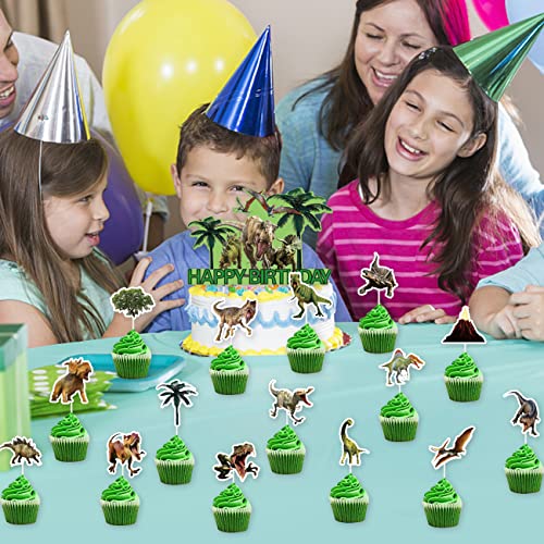 N//C Dinosaur Cake Decoration 16 Pezzi,Dinosauro