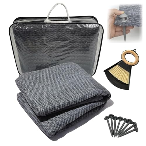 Tapis d'Auvent De Sol Camping Car,300x250 Cm Tapis pour Auvent Auvent De Caravane avec Œillets,240g/m² Hdpe Tapis De Camping,avec Sac De Transport,Robuste Et...