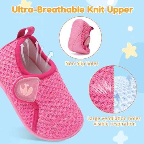 Image of FEETCITY Toddler Walking Shoes Slip On Toddler Shoes Boys Girls Kids Sports Sneakers Casual School Shoes Barefoot Shoes