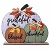Cynosa fall decorations for home blessed grateful thankful fall decor wooden pumpkin tabletop signs for home thanksgiving farmhouse living room harvest  urban country home decor