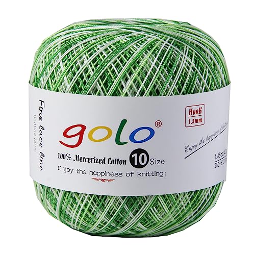 Image of golo Crochet Thread Balls Colored Yarn for Crochetting Lace Yarn D-Green-172