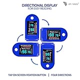 DR VAKU® Pulse Oximeter Fingertip LED Screen, Blood Oxygen Saturation Monitor Fingertip, Blood Oxygen Meter Finger Oximeter Finger with Pulse, O2 Monitor - Blue