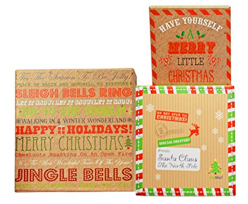 Alef Set Of 6 Elegant Decorative Holiday Themed Nesting Gift Boxes -3 Boxes- Nesting Boxes Beautifully Themed And Decorated! #TOP2