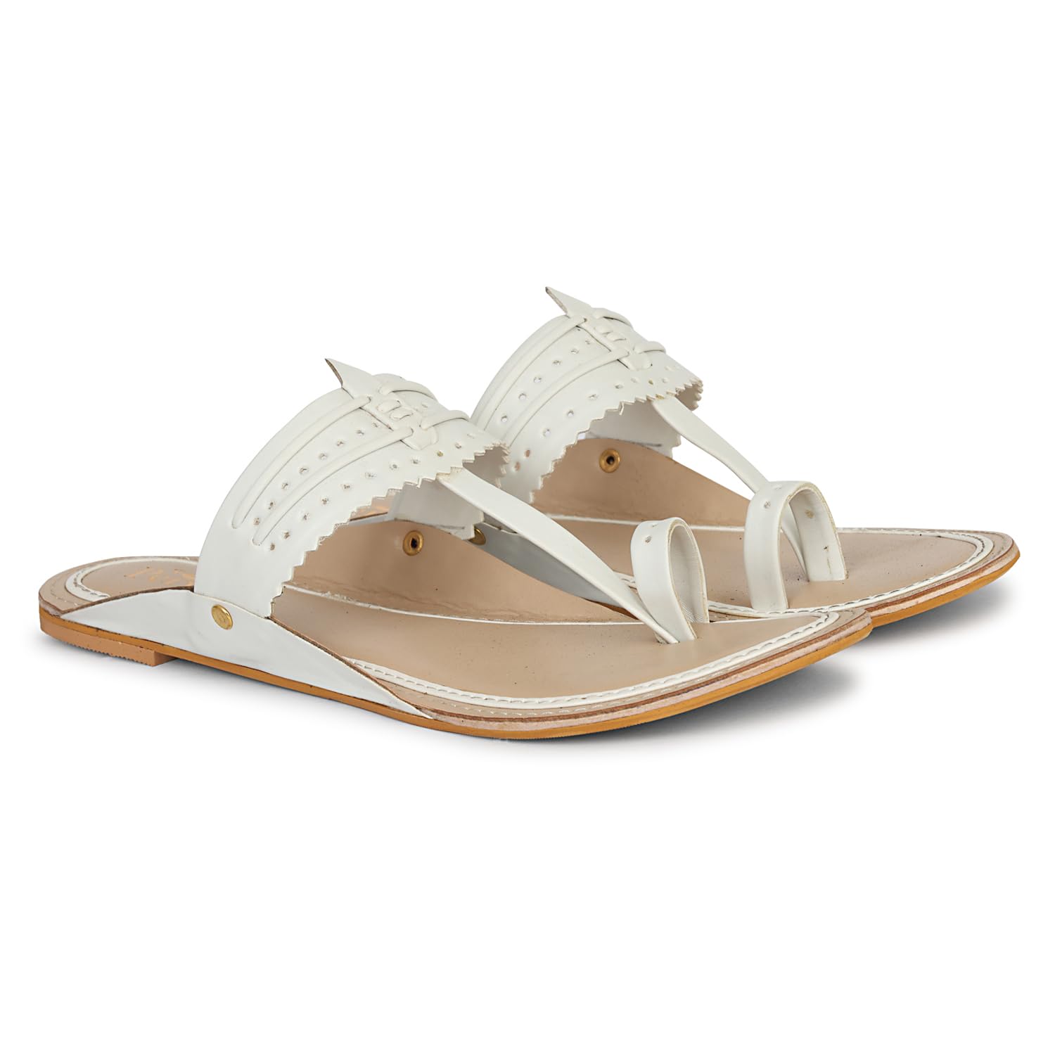 Women’s Handcrafted Latest Trendy Kolhapuri Flats | Traditional Slip-On Chappals with Straps | Comfortable Ethnic Footwear for Weddings & Festivals-image-27