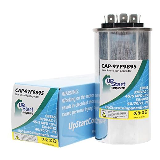 45/5 MFD 370 Volt Dual Round Run Capacitor Replacement for Lennox 10ACB36-11P - CAP-97F9895, UpStart Components Brand