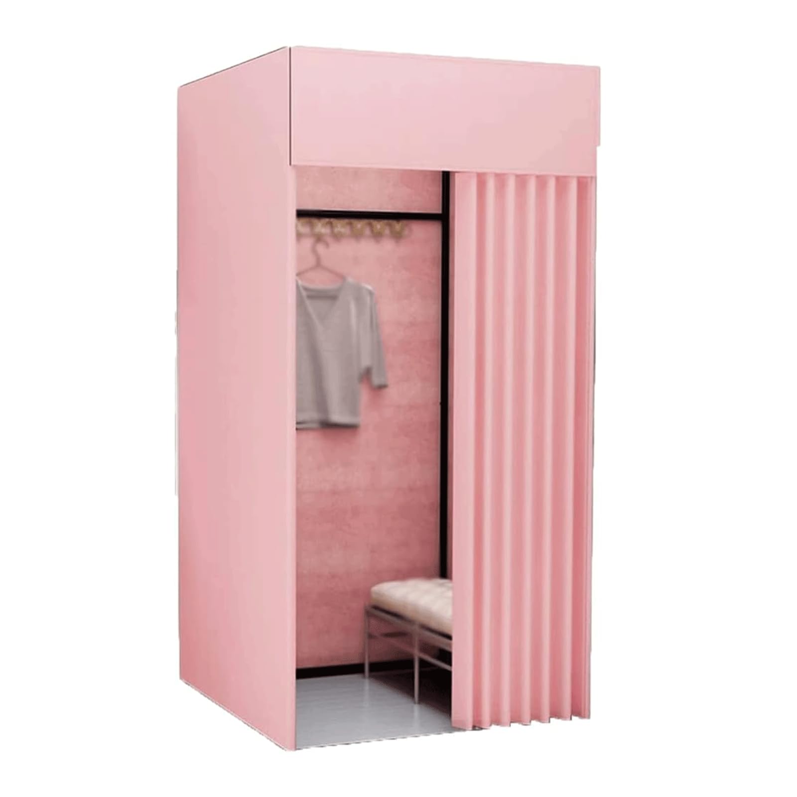 Vestiaire portable et pliable à cadre en métal gain de place pour commerce