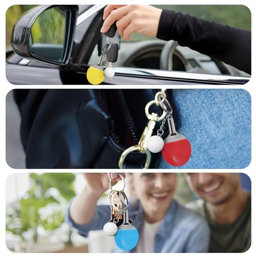 Zinmilin Key Chains,Keychain Ping Pong Accessorie Rings,Sports Keychain Accessories for Men Women Kids(3 Pcs)