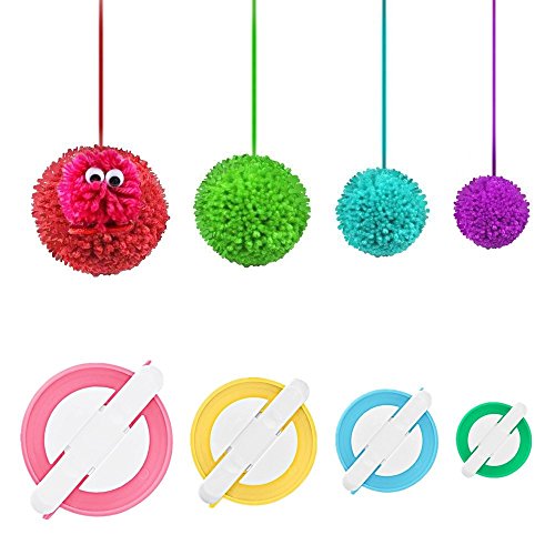 4 Sizes Pompom Pom-pom Maker for Fluff Ball Weaver Needle Craft DIY Wool Knitting Craft Tool Set Decoration by Knewmart