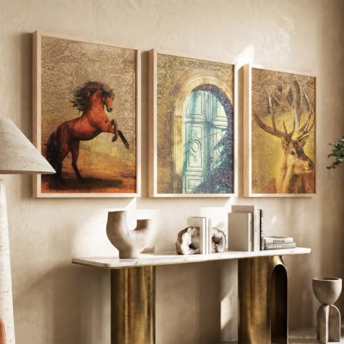 Image of Kotart Set of 3 Framed Painting for Wall Decoration Abstract Paintings Modern Art - Wall Painting for Living Room Bedroom - Paintings with Frame - Room Decor /Wall Decor - Set of 3 - D (Art 2, 19x25 inch)