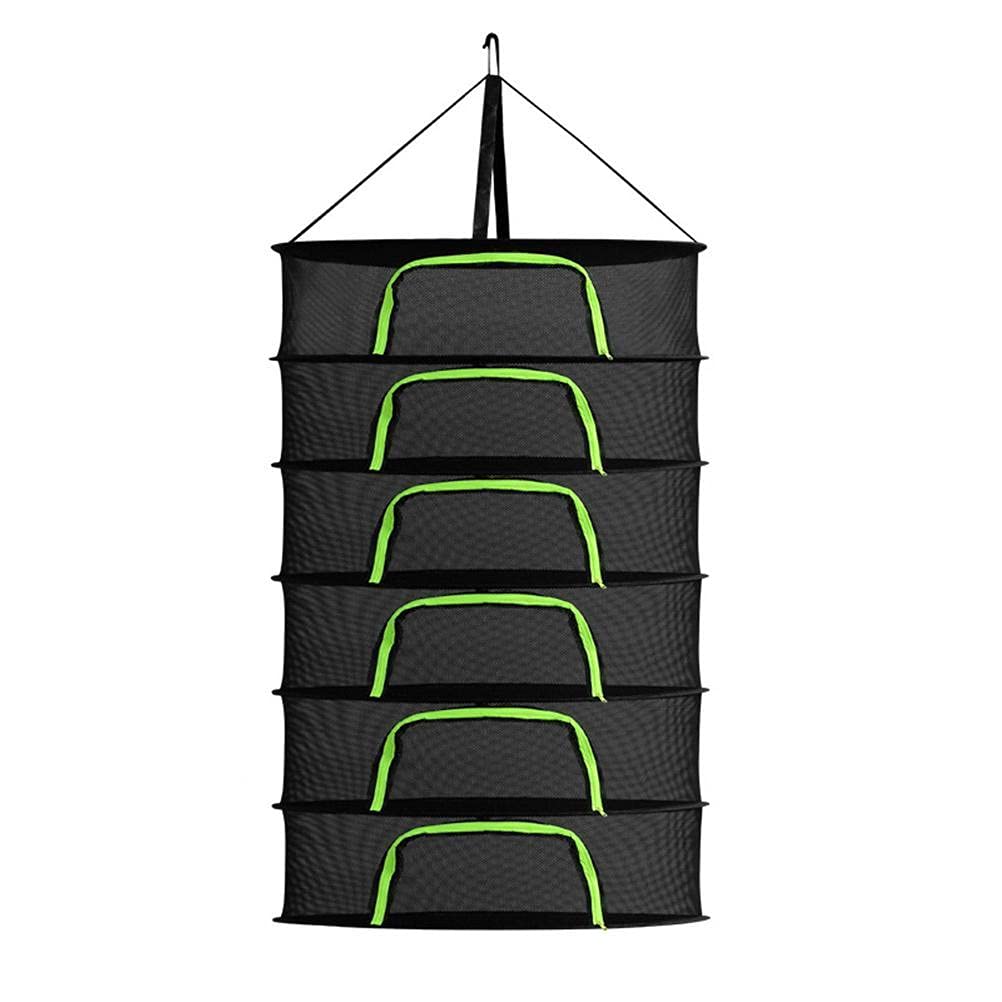 Filet suspendu pour séchoir à herbes 6 plis avec Rack pour plantes à fermeture Filet suspendu pour séchoir à herbes 6 plis avec Rack pour plantes à fermeture