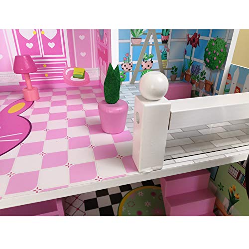 WanuigH Puppenhaus Spielzeug Spiel Haus Spielzeug Schloss Haus Modell DIY Puppen Haus Haus Holz Puppen Haus Modell 3D… – Bild 5